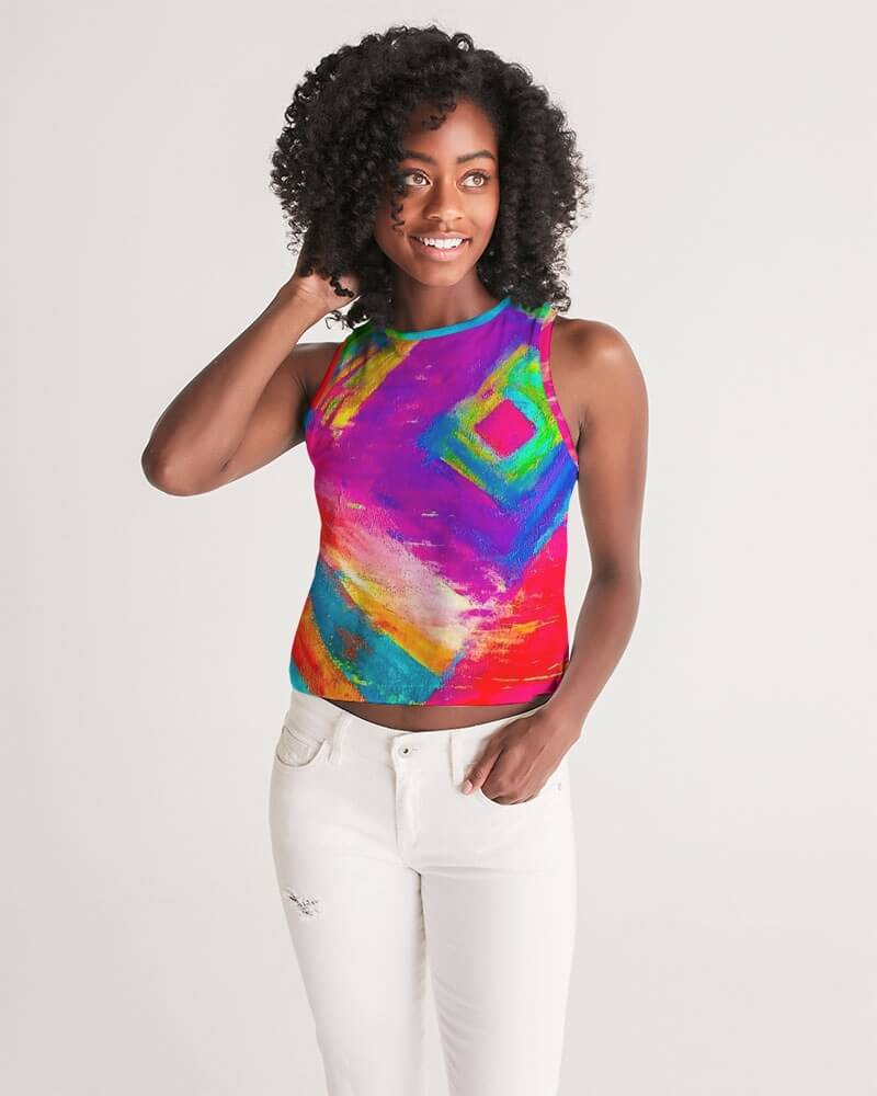 Women's Cropped Tank Pink Explosion Collection