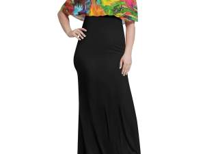 Women's Off-shoulder Long Dress African Tree Collection