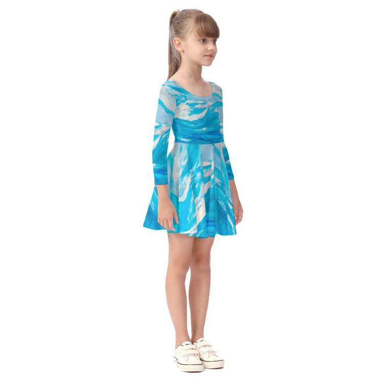 Kid's Long Sleeve Ballerina Flare Dress El Mar Collection