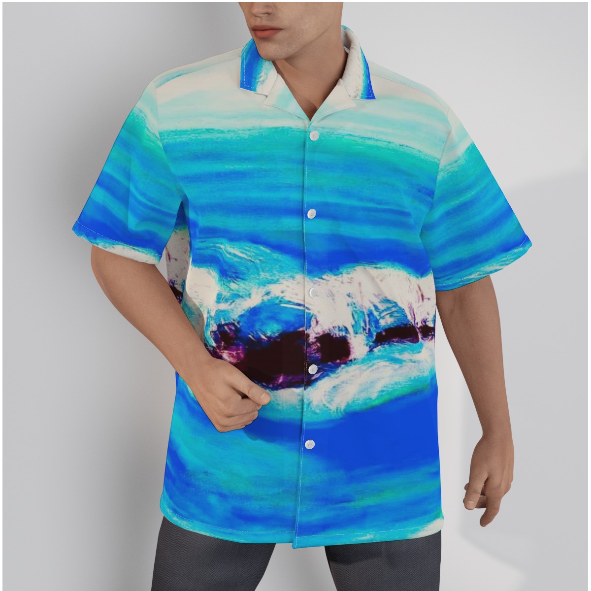 Men’s Hawaiian Shirt Cotton Beach Front Collection