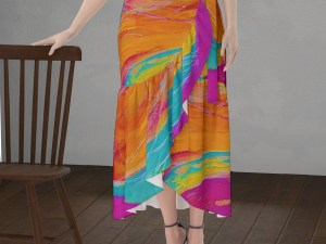 Women's Wrap Skirt Pink Fish Collection