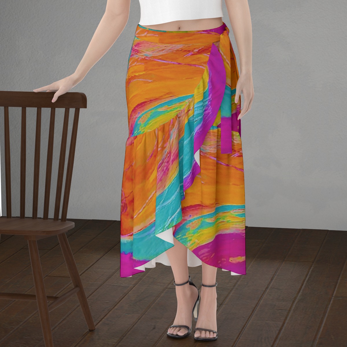 Women’s Wrap Skirt Pink Fish Collection