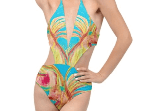 Plunging Cut Out Swimsuit Love Scene Collection