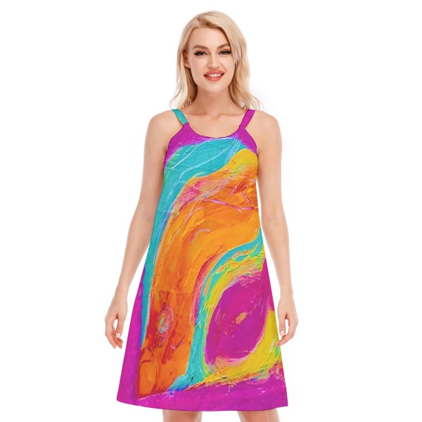 Women's O-neck Cami Dress (Cotton) Pink Fish Collection