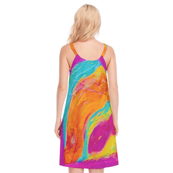 Women's O-neck Cami Dress (Cotton) Pink Fish Collection