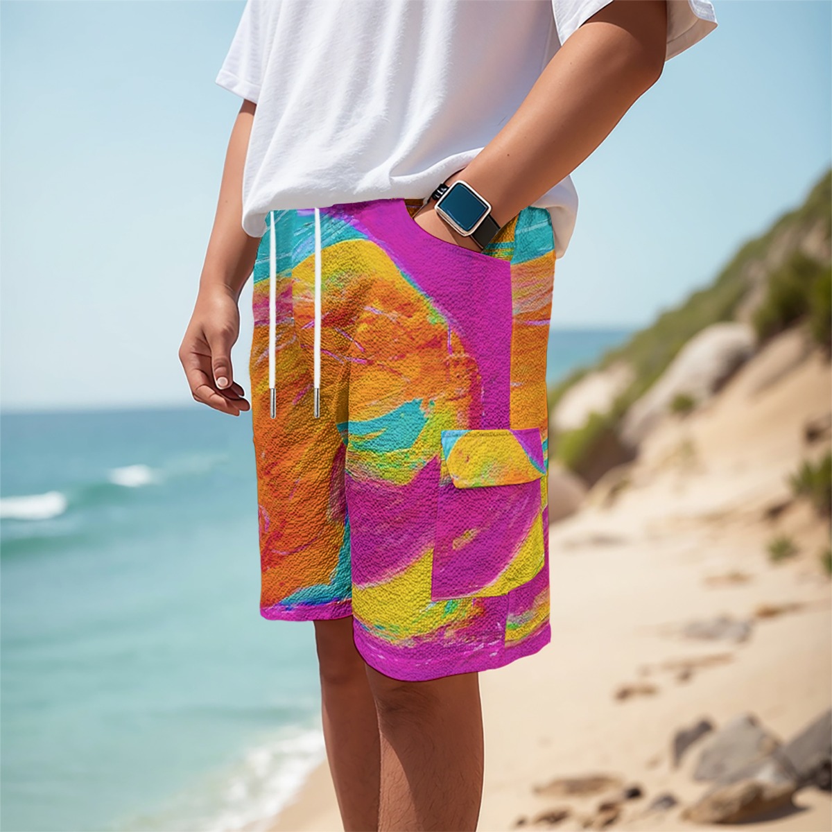 Men’s Cargo Shorts Pink Fish Collection