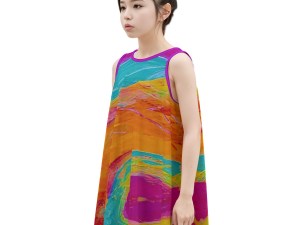 Kid's Sleeveless Dress | Cotton Pink Fish Collection