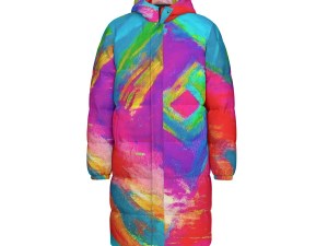 Unisex Long Down Jacket Pink Explosion Collection