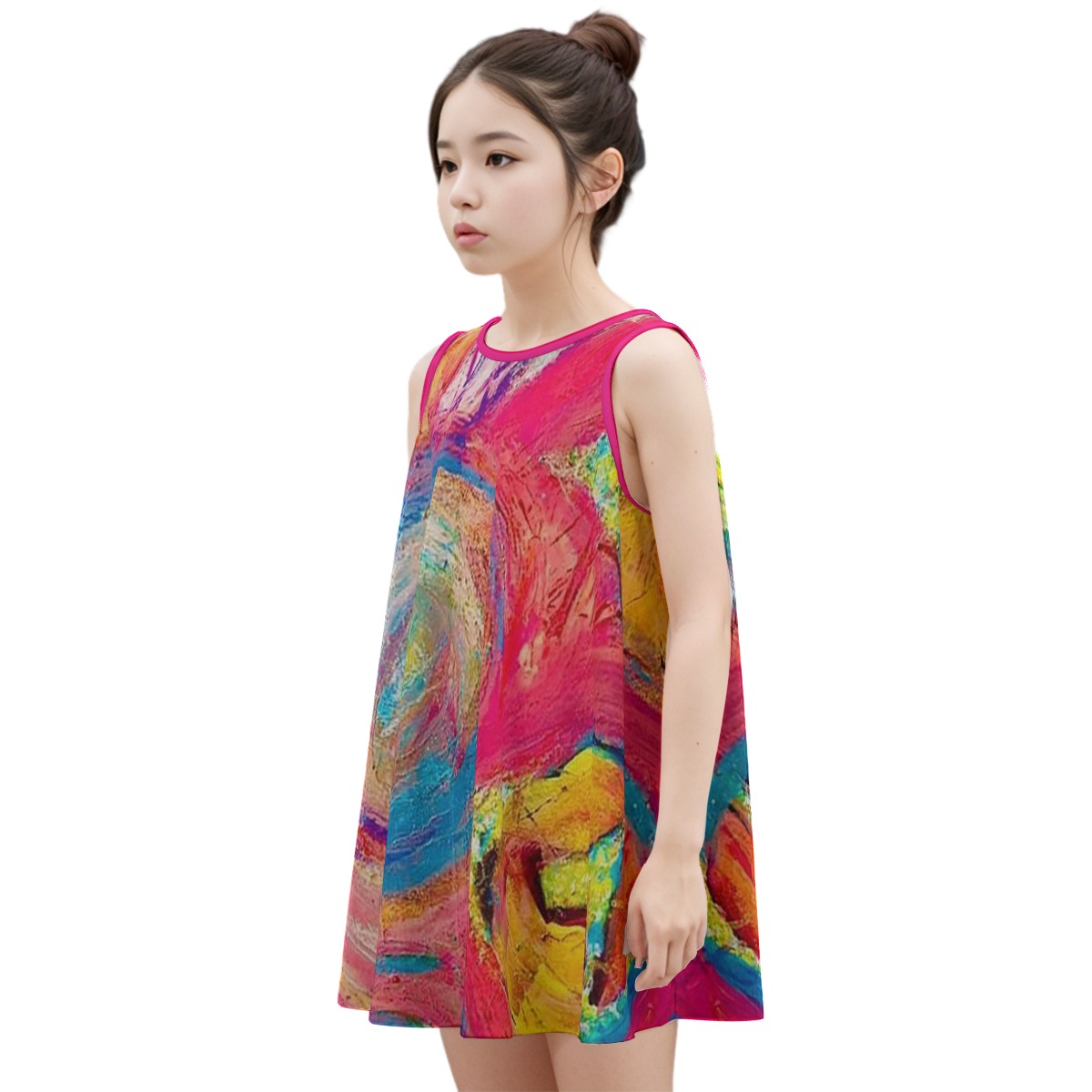 Kid’s Sleeveless Dress Cotton Spring Pink Collection