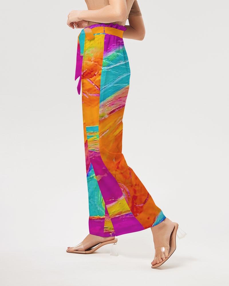 Women’s High Rise Wide Leg Pants Pink Fish Collection