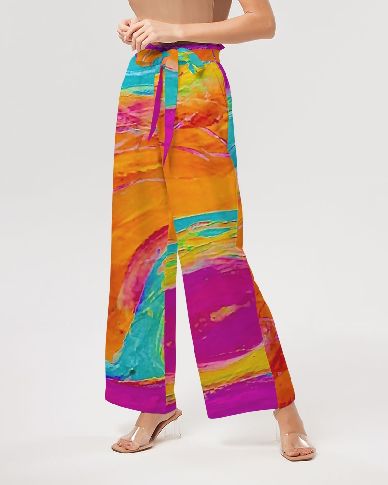 Women’s High Rise Wide Leg Pants Pink Fish Collection